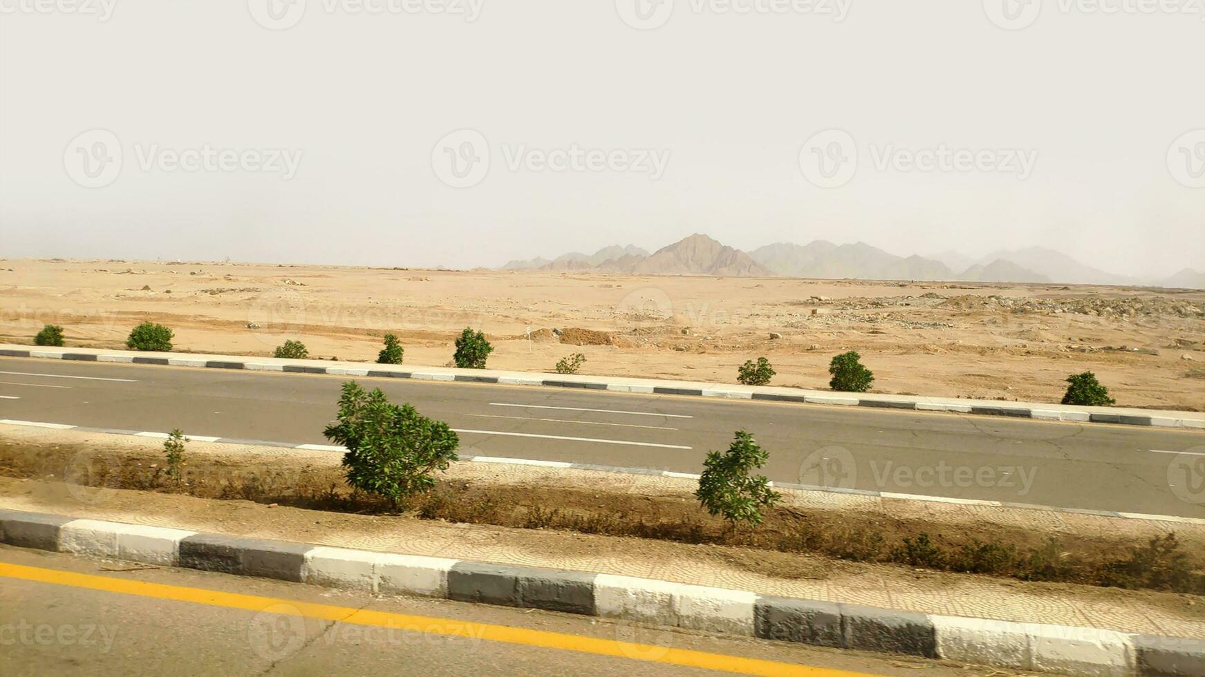 Road in the Sinai desert, Sharm el Sheikh in Egypt photo