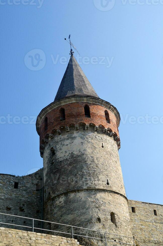 Medieval fortress wall and tower photo