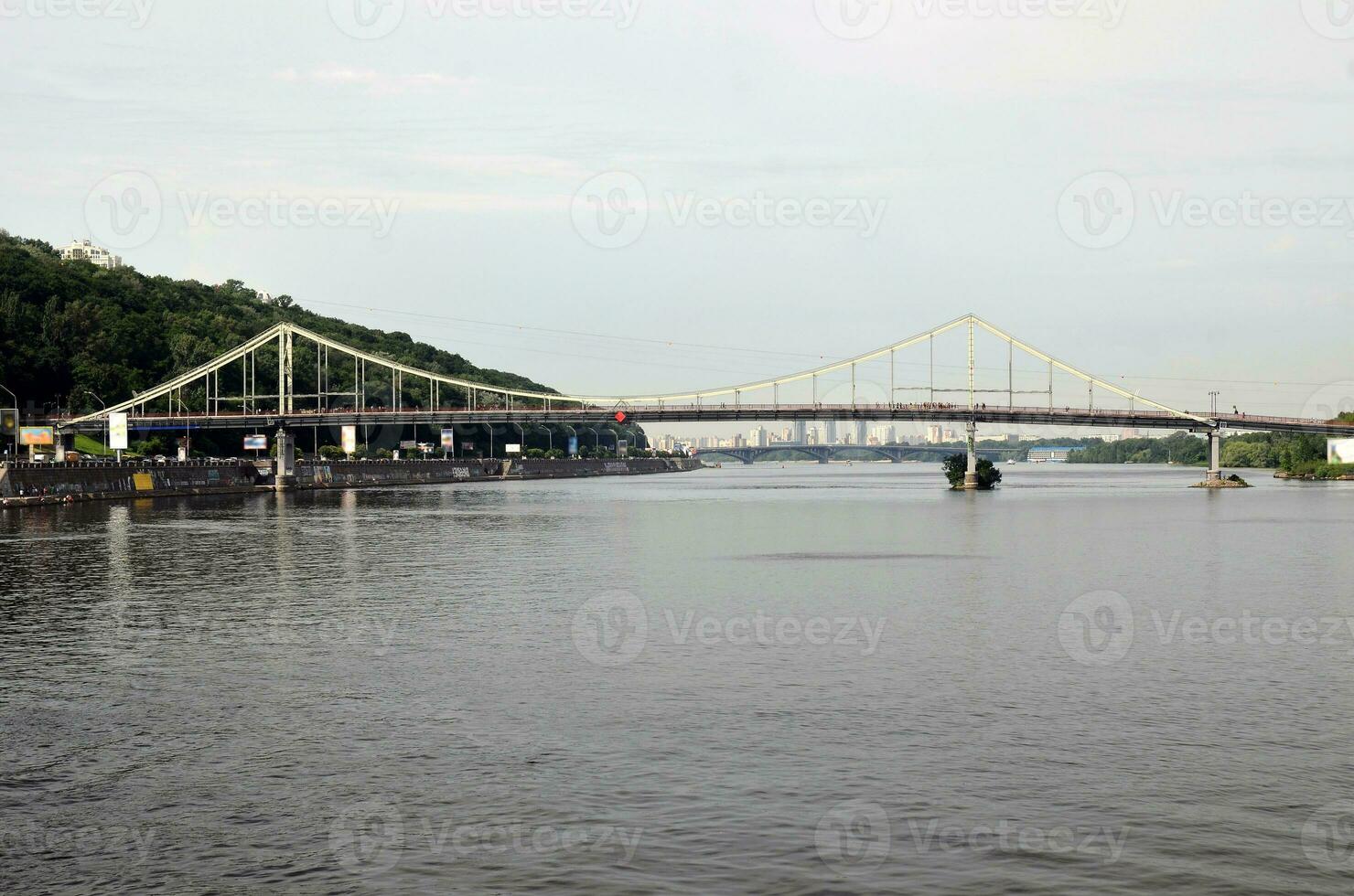 Bridge across the river Dnipro in Kyiv, Ukraine photo