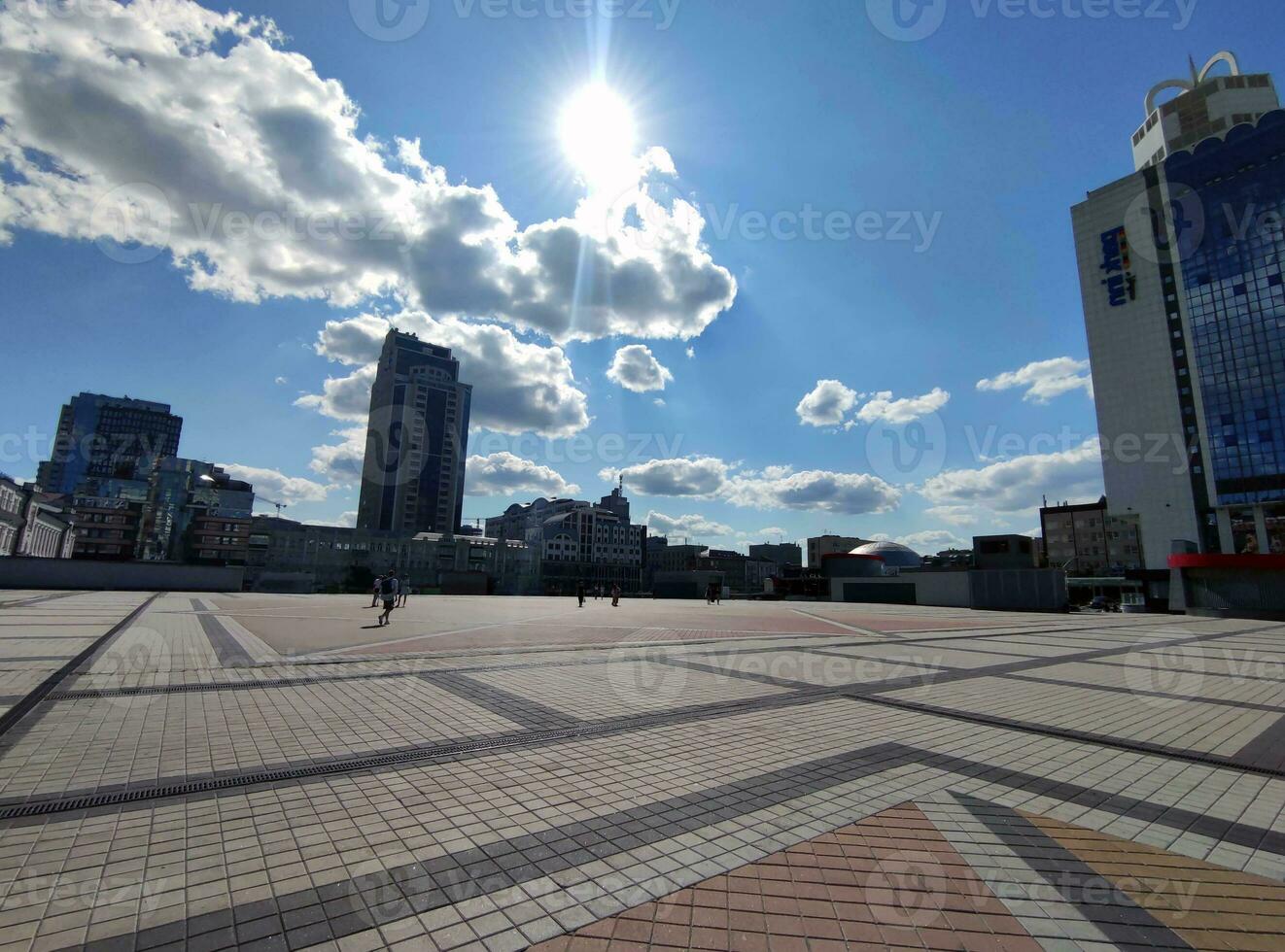 Modern square in Kyiv, the capital of Ukraine. Background for news photo