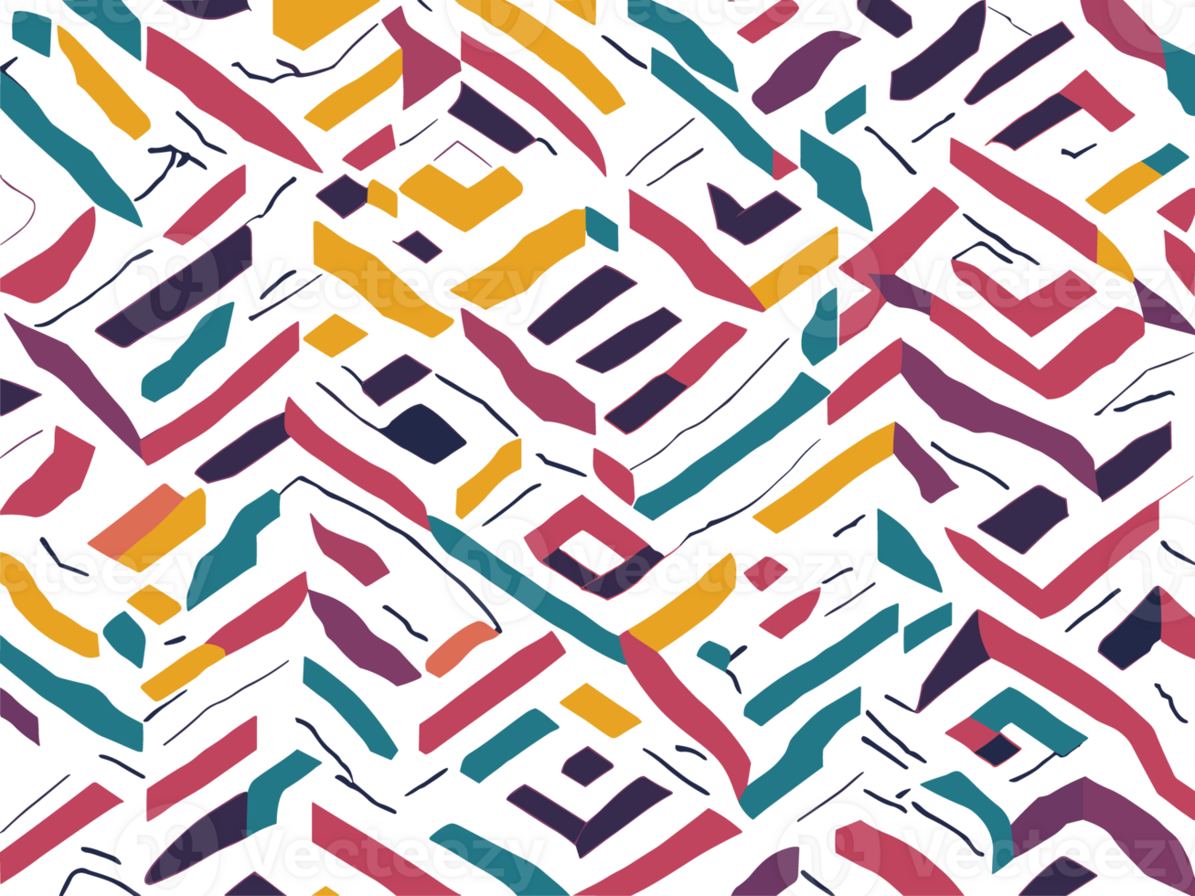 Seamless pattern with abstract geometric shapes. Repeating background. png