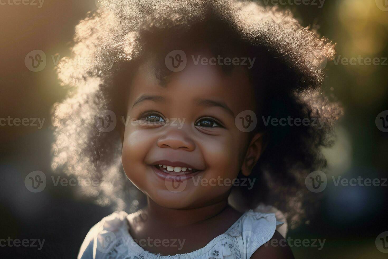 Cute black baby girl. Generate ai photo