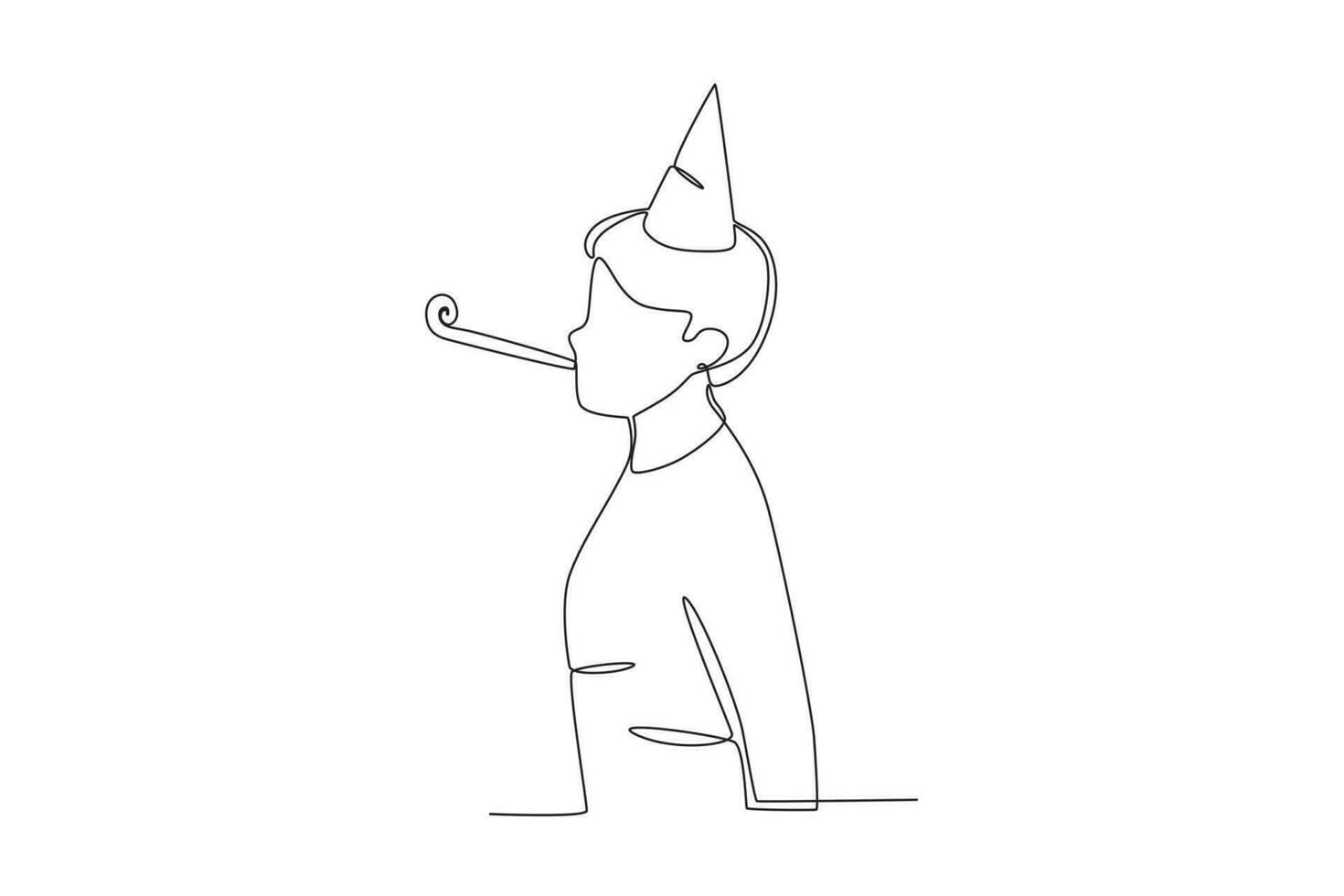 Side view of a boy blowing a trumpet vector