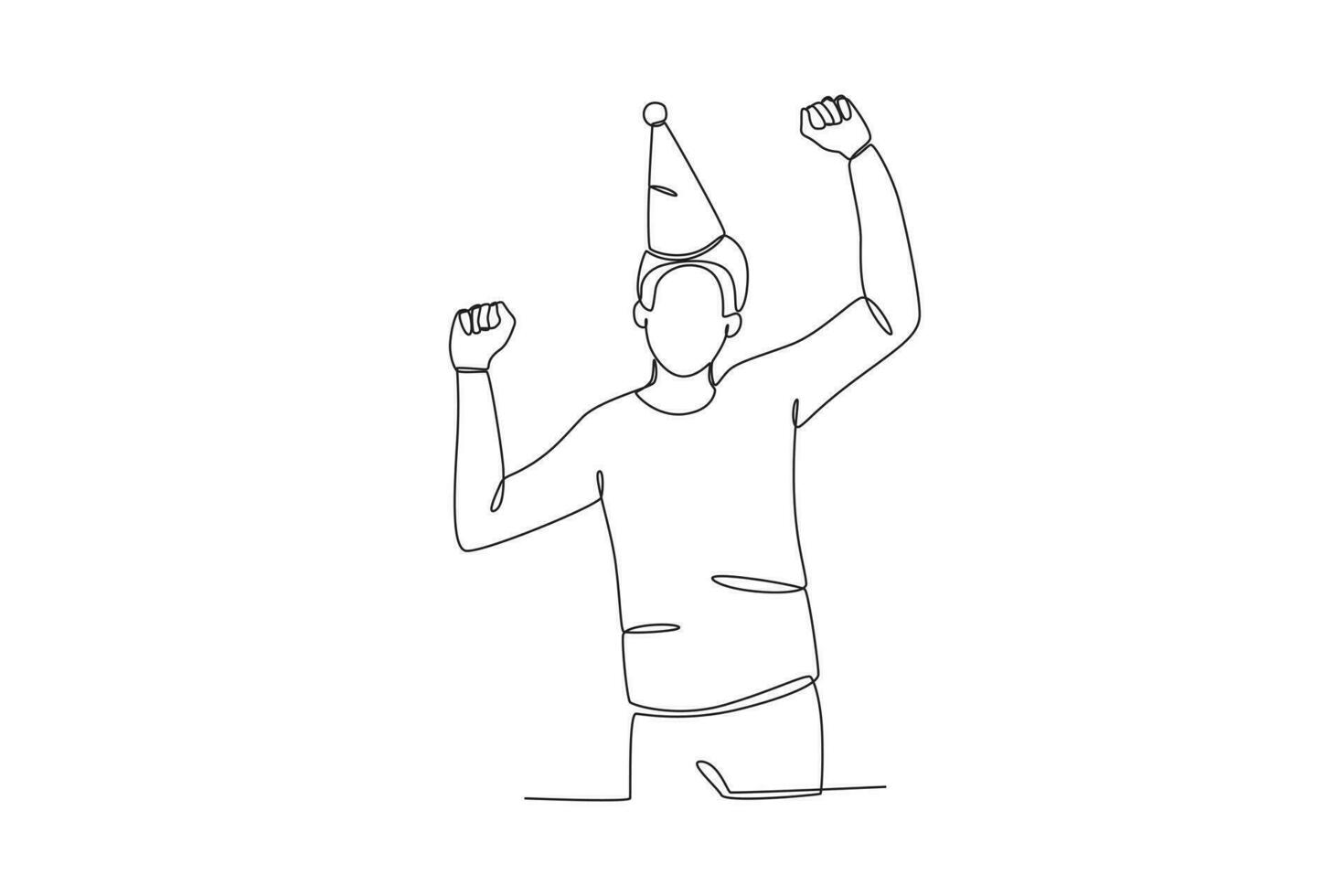 A man celebrates New Year's Eve vector