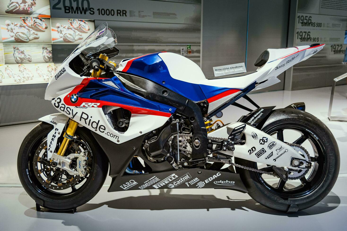 Munich, Germany - Aug 27, 2019 - Close up shot of BMW  S1000 RR bike photo