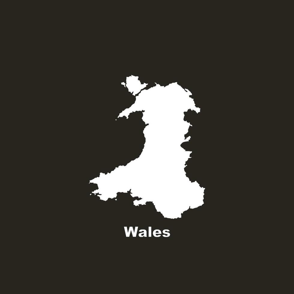 Gales mapa icono vector