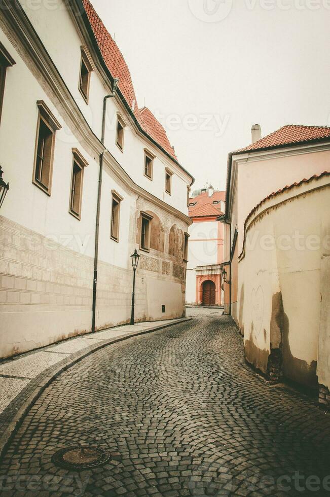 Small narrow street in Prague downtown photo