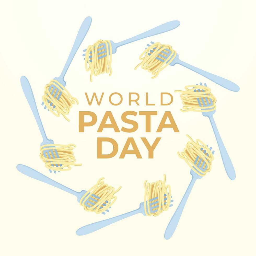 World Pasta Day design template good for celebration usage. pasta vector illustration. pasta image. flat design. vector eps 10.