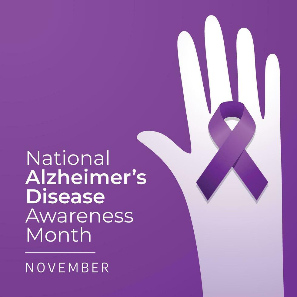 National Alzheimers Disease Awareness Month design template good for celebration usage. purple ribbon design template. alzheimer design template. vector eps 10.