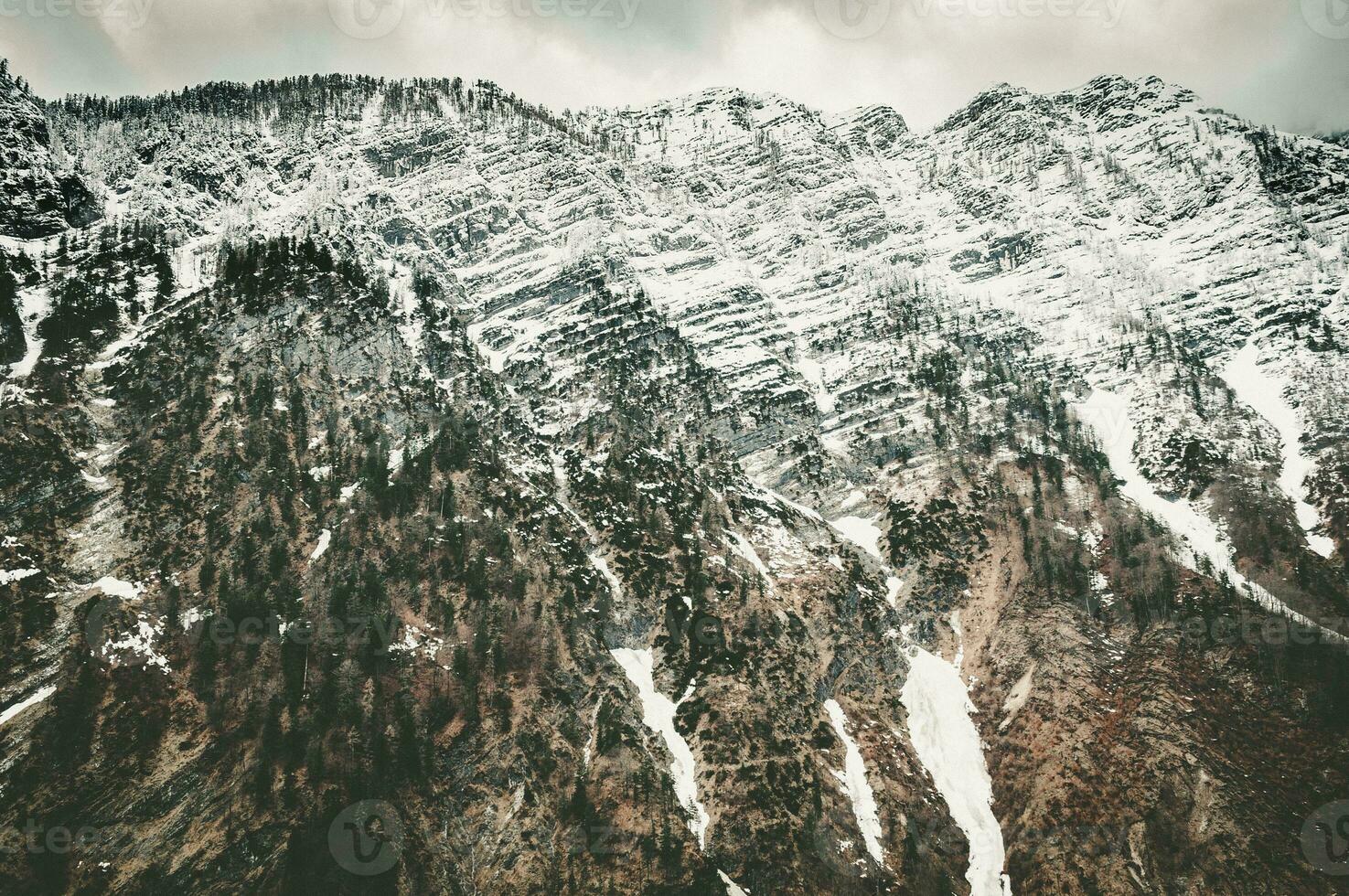 Spectacular view on the mountains in early spring photo