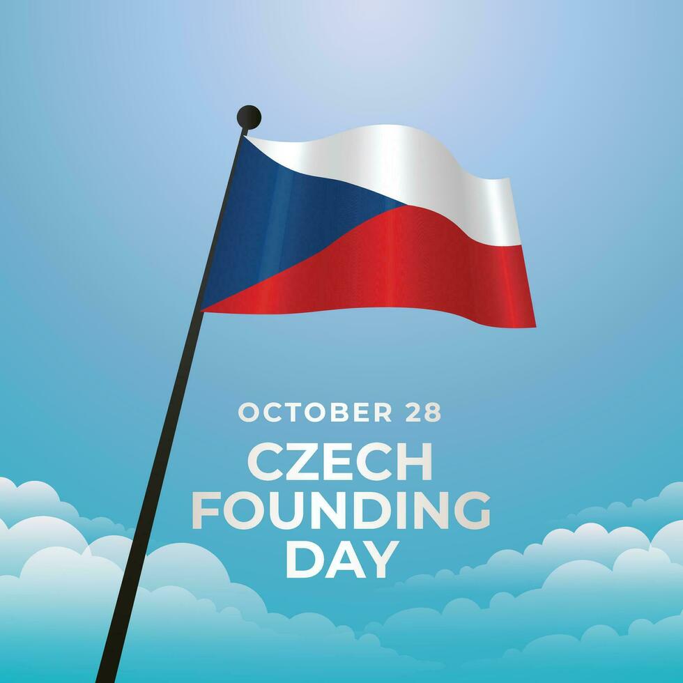 Czech Founding Day design template good for celebration usage. czech flag vector image. flat design. vector eps 10.