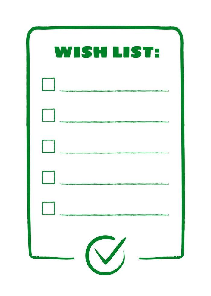 Wish list template isolated on white background vector
