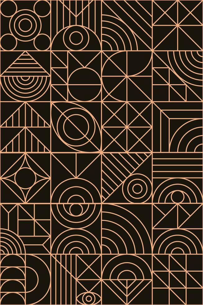 geometría modelo oro línea mínimo 20s Bauhaus vector