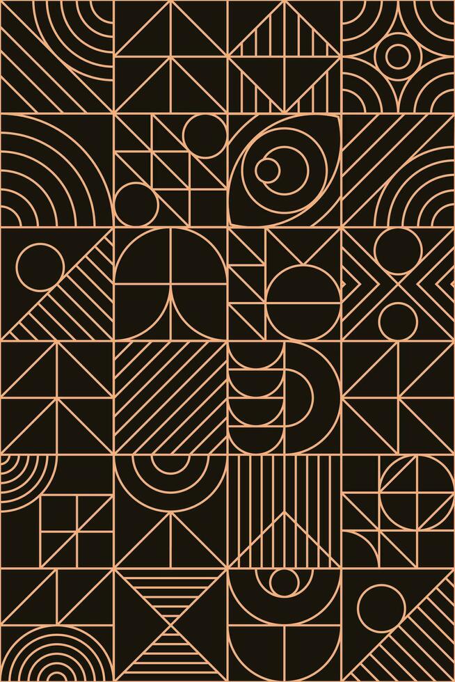 geometría modelo oro línea mínimo 20s Bauhaus estilo vector