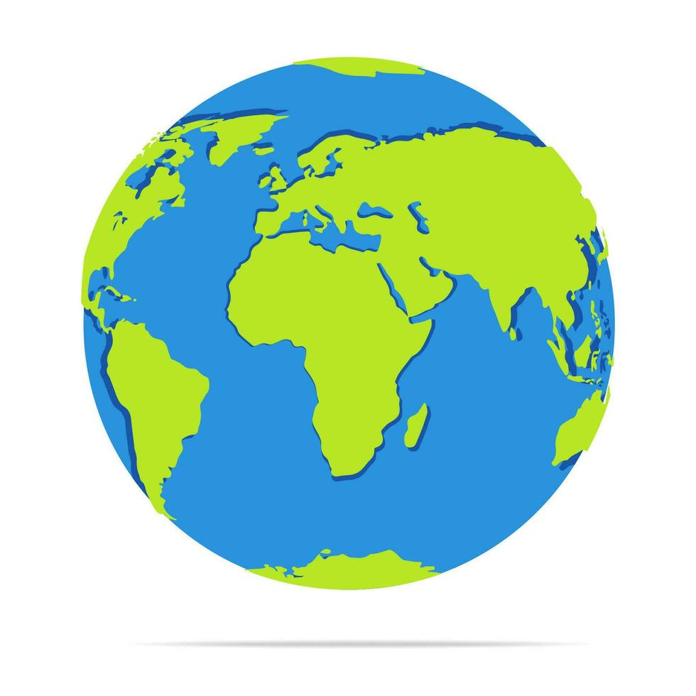 Earth planet 3d style isolated on white background vector