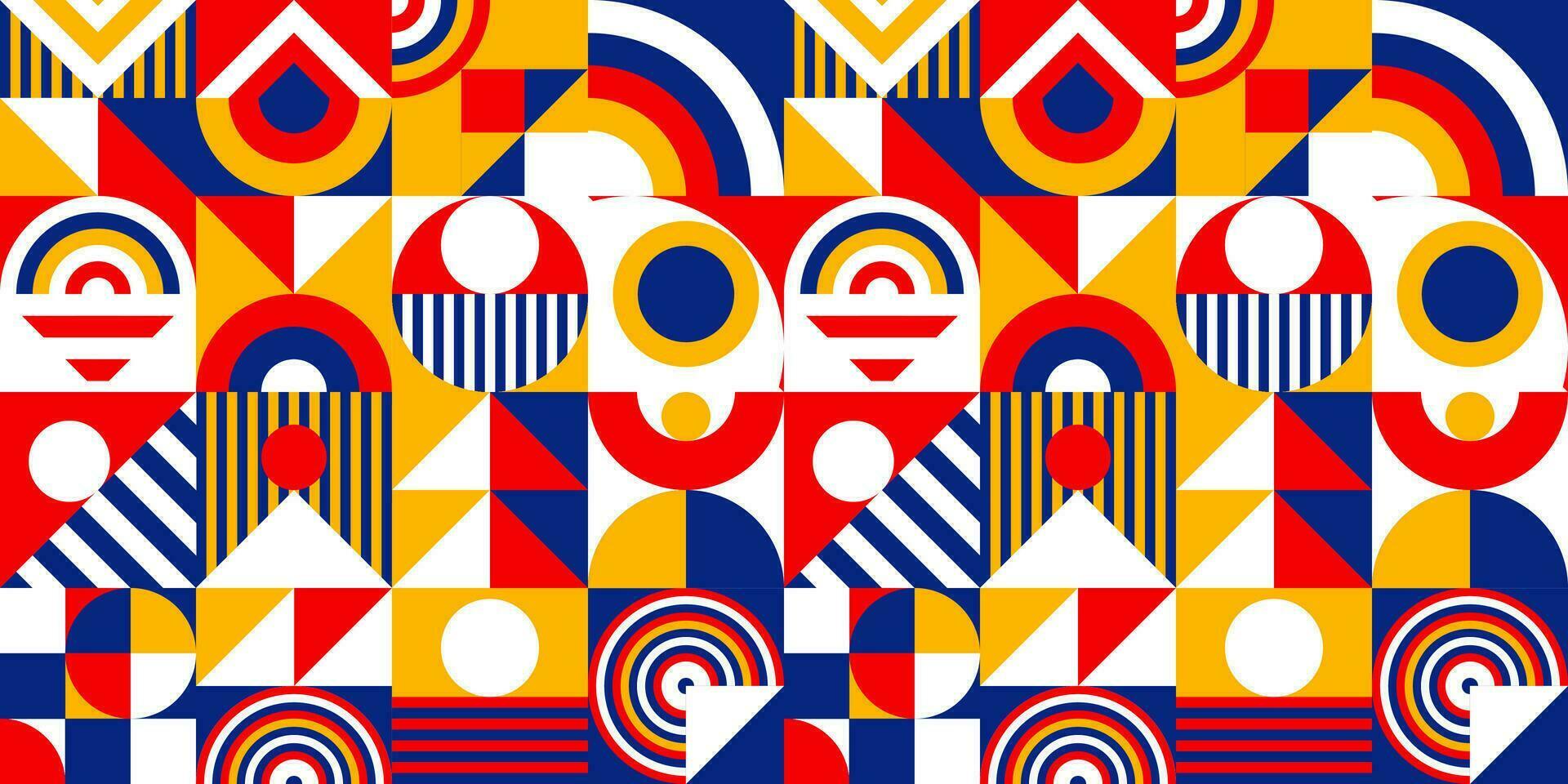 Bauhaus pattern minimal 20s geometric color style vector