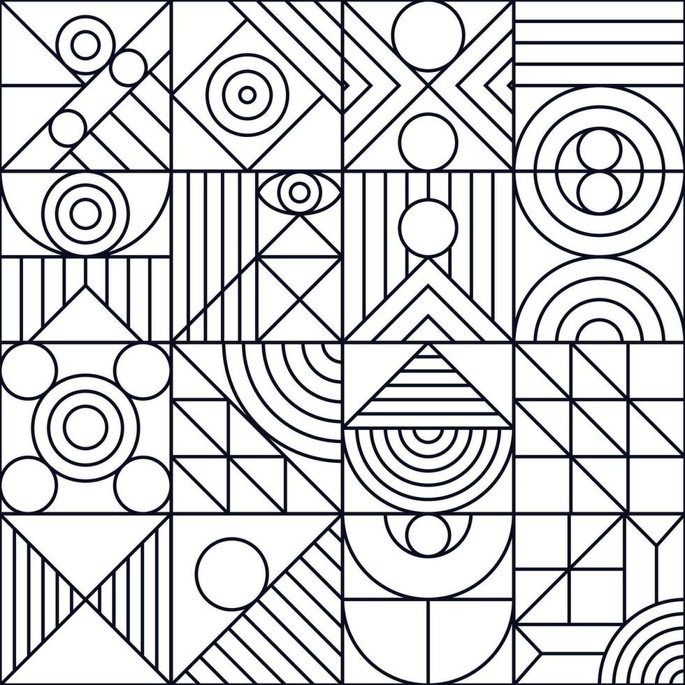 geometría modelo mínimo 20s Bauhaus línea estilo vector