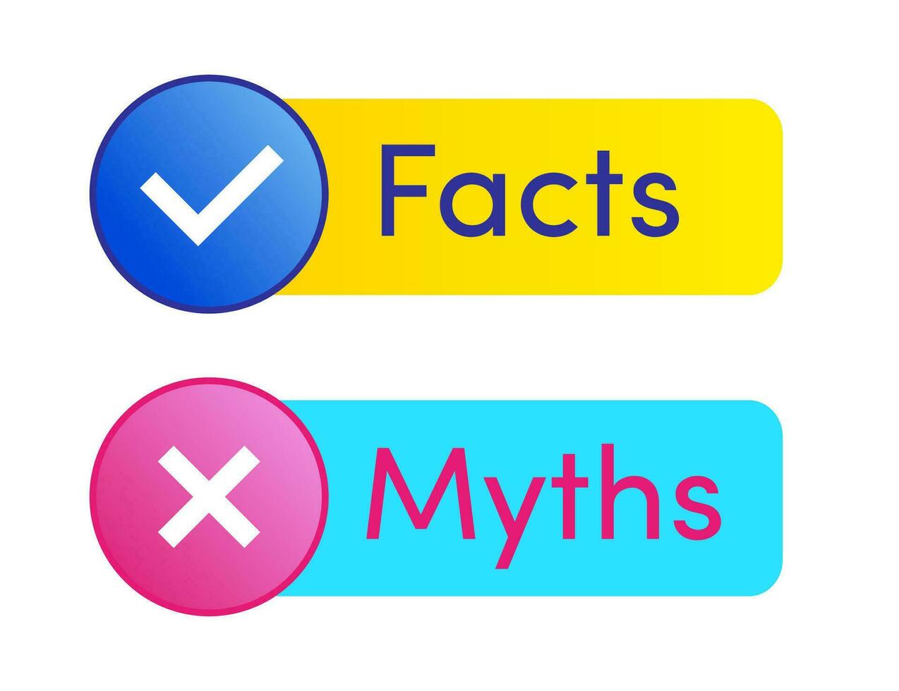 Facts and myths vector icon isolated