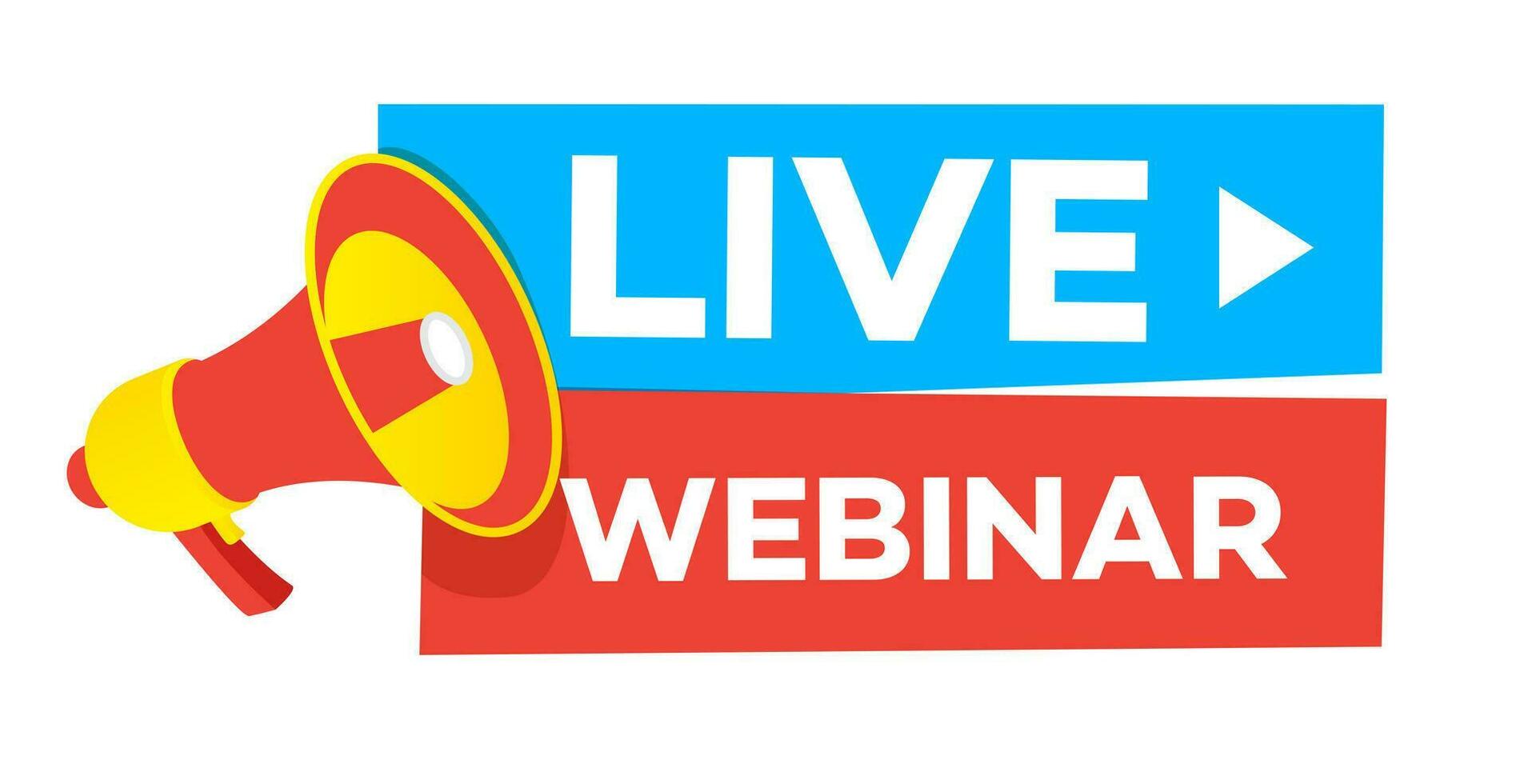 Webinar live banner with bullhorn isolated vector