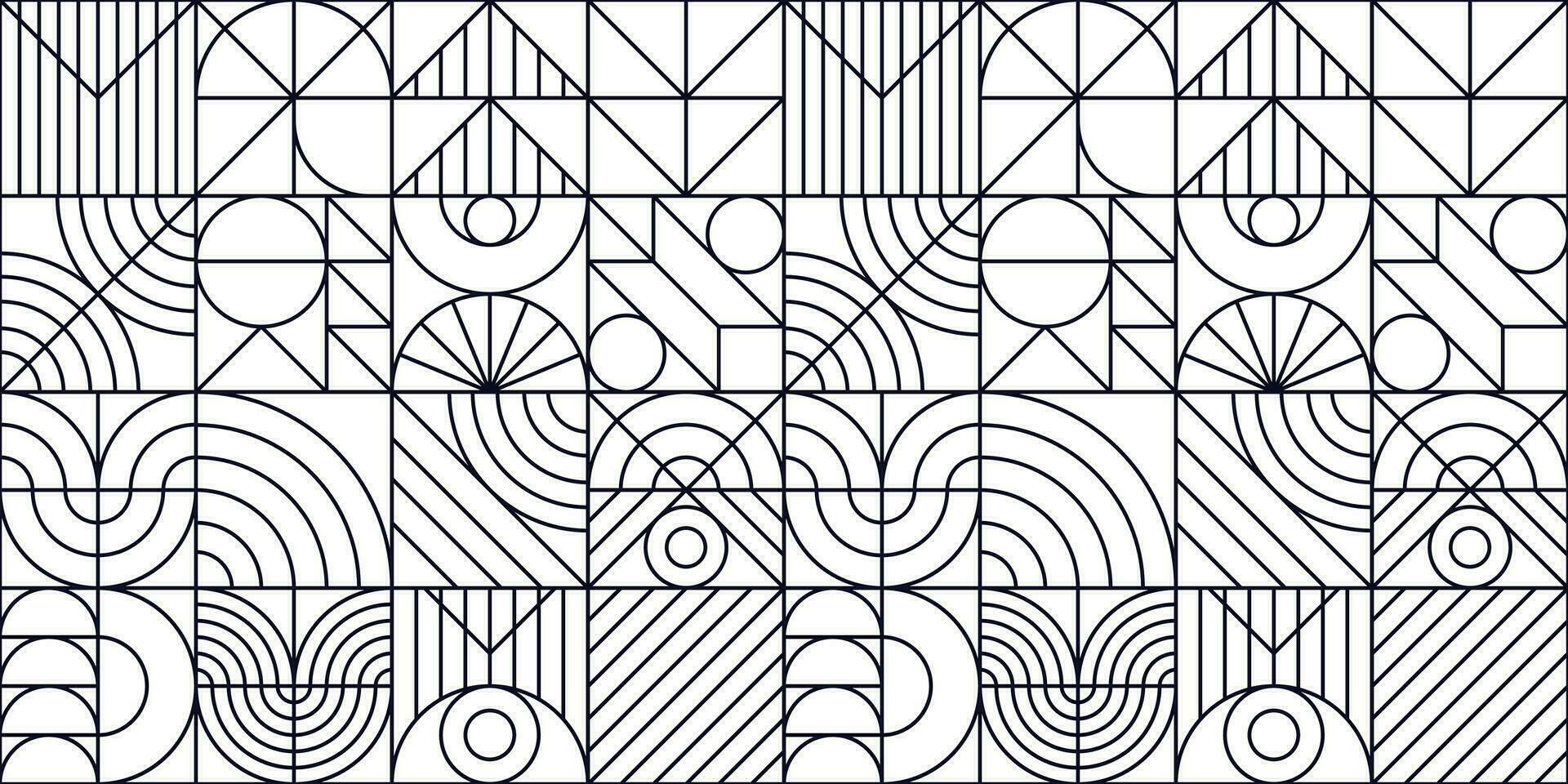 Geometry pattern minimal 20s bauhaus line style vector