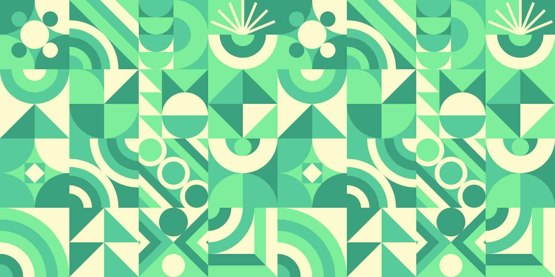 Green geometry pattern bauhaus minimal 20s style vector