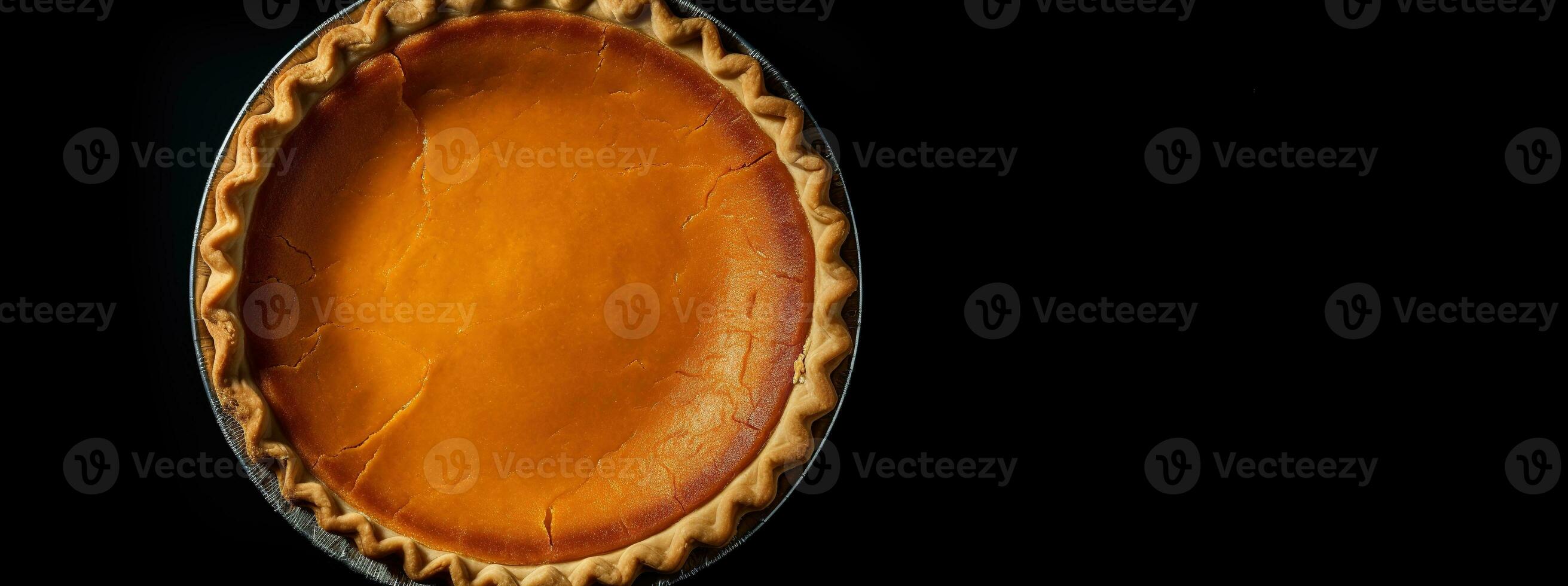 Generative AI, Homemade american traditional pumpkin pie, top view photo