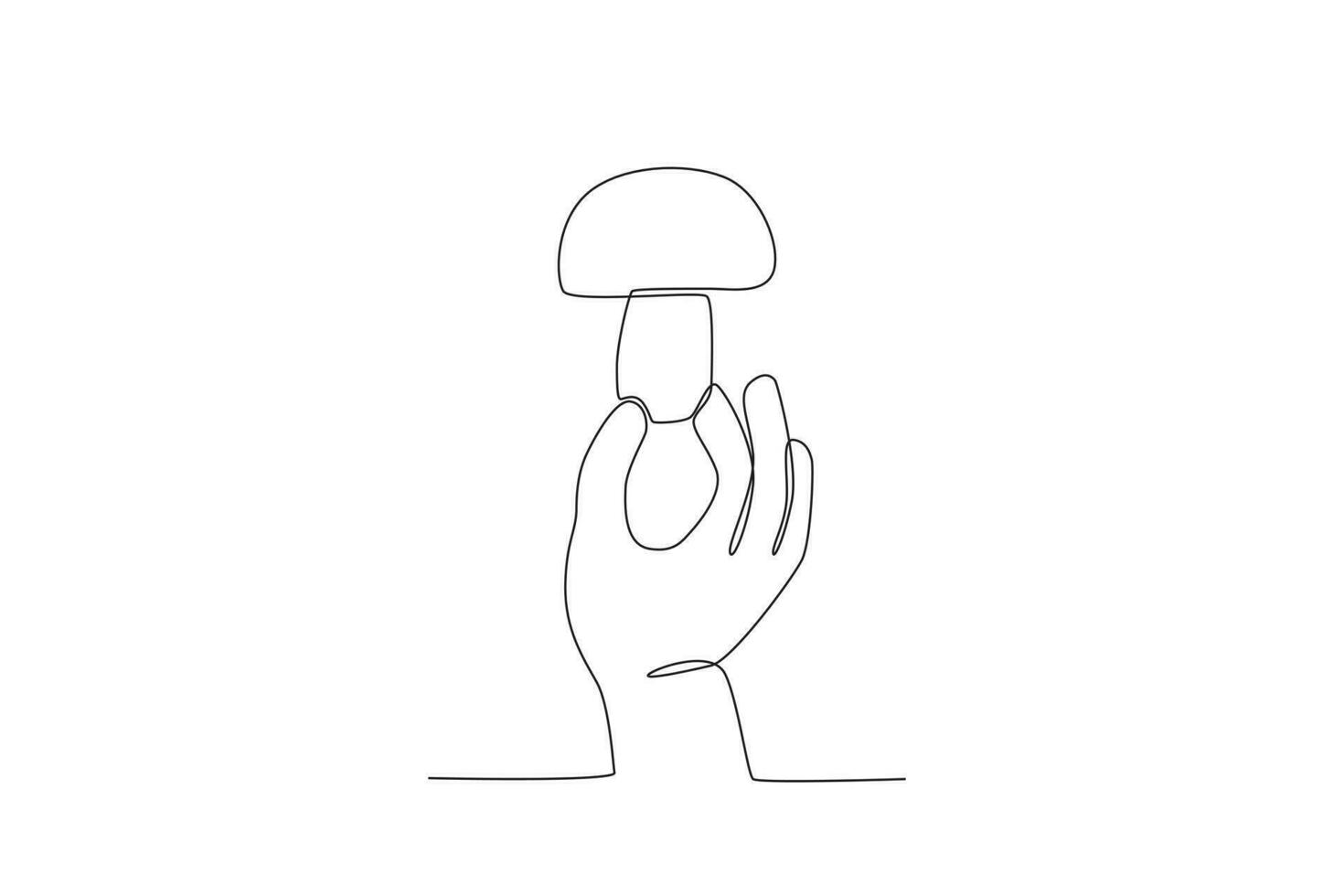 A hand holding mushrooms for diet vector