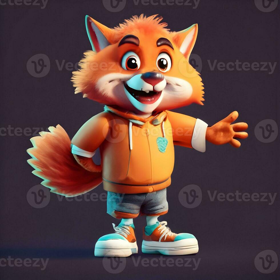 3D character mascot for a web-based educational platform targeting children photo