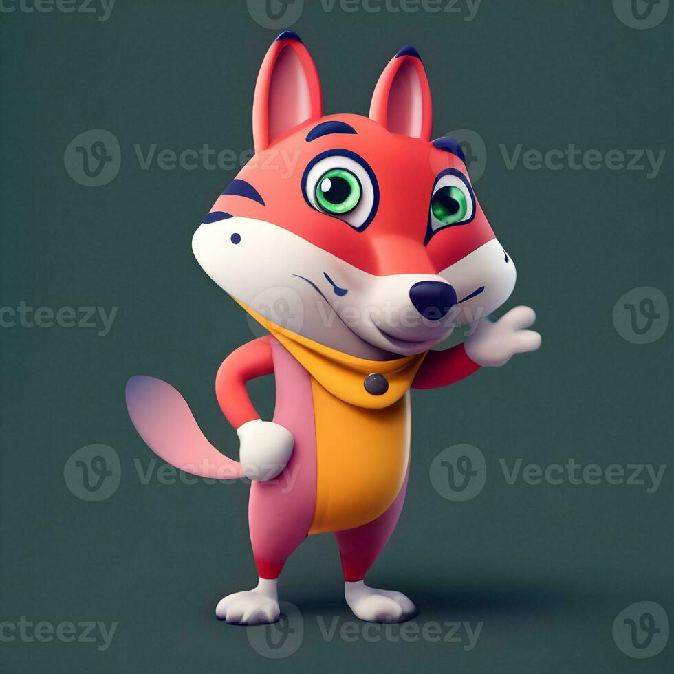 3D character mascot for a web-based educational platform targeting children photo