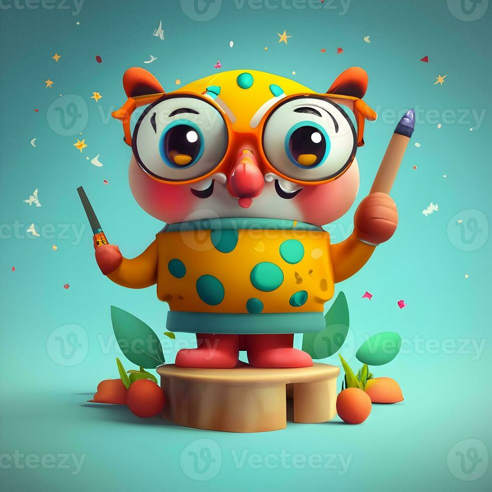 3D character mascot for a web-based educational platform targeting children photo