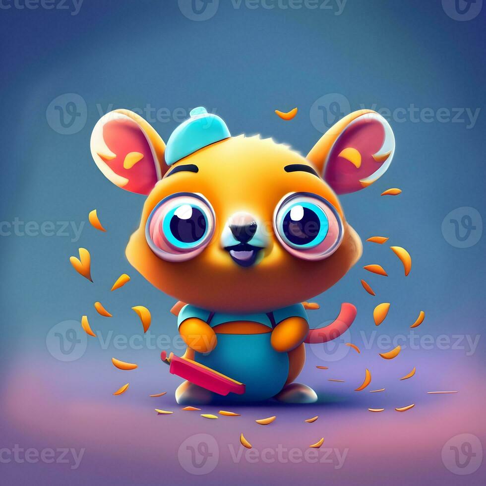 3D character mascot for a web-based educational platform targeting children photo