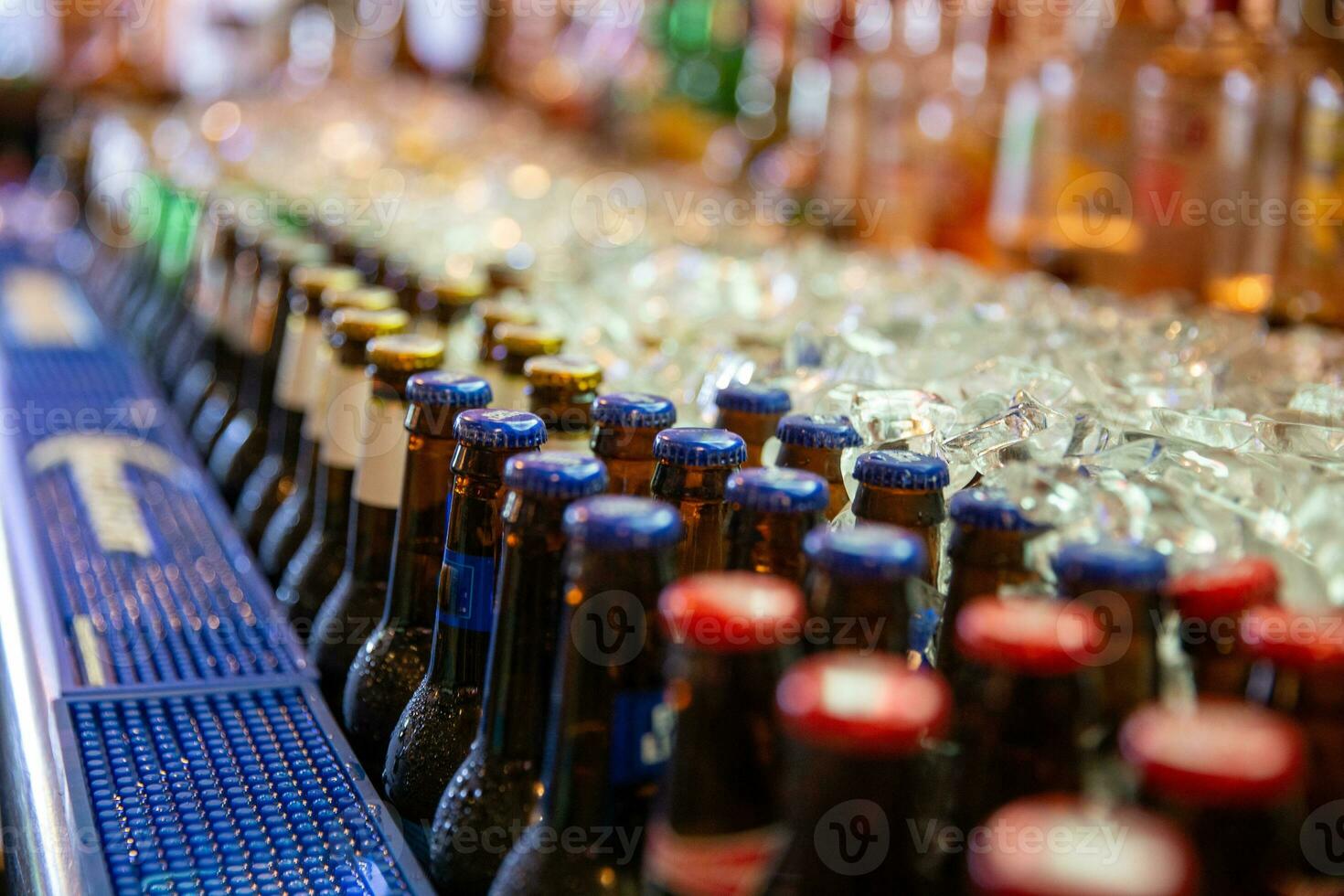 Chilled beer on Ice photo