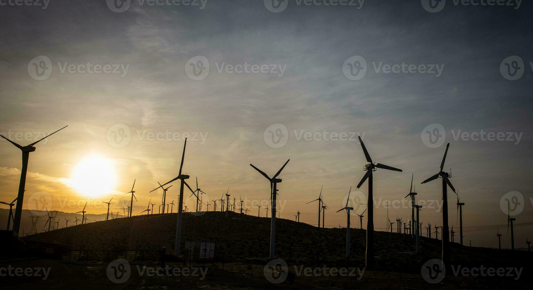 Wind turbines at Sunrise photo