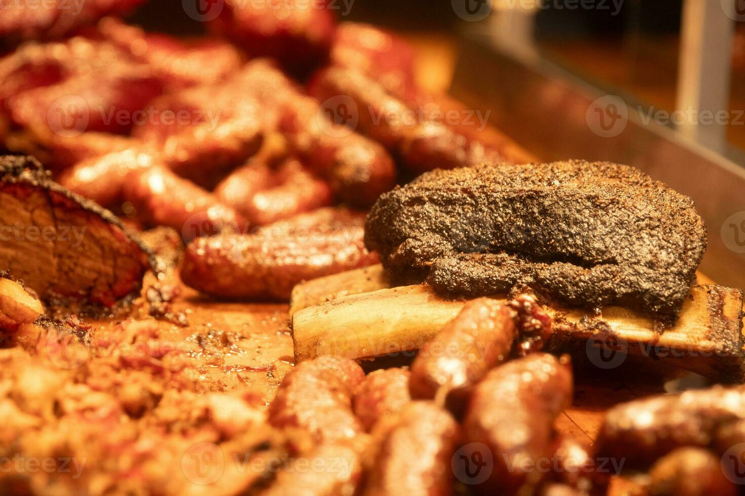 Ribs under a heat lamp photo