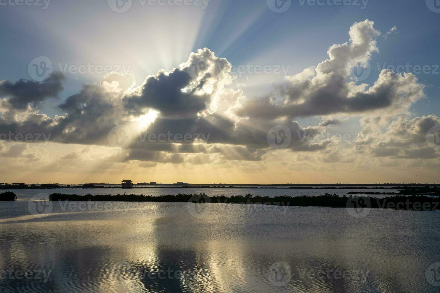 Light rays through clouds photo