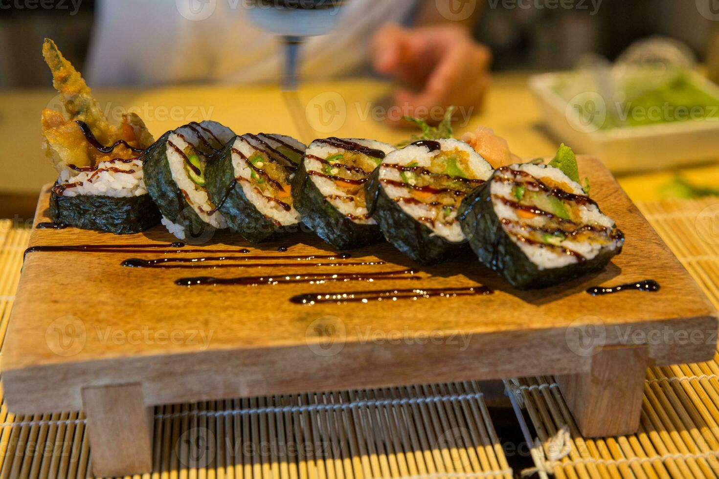 Asparagus tempura roll photo
