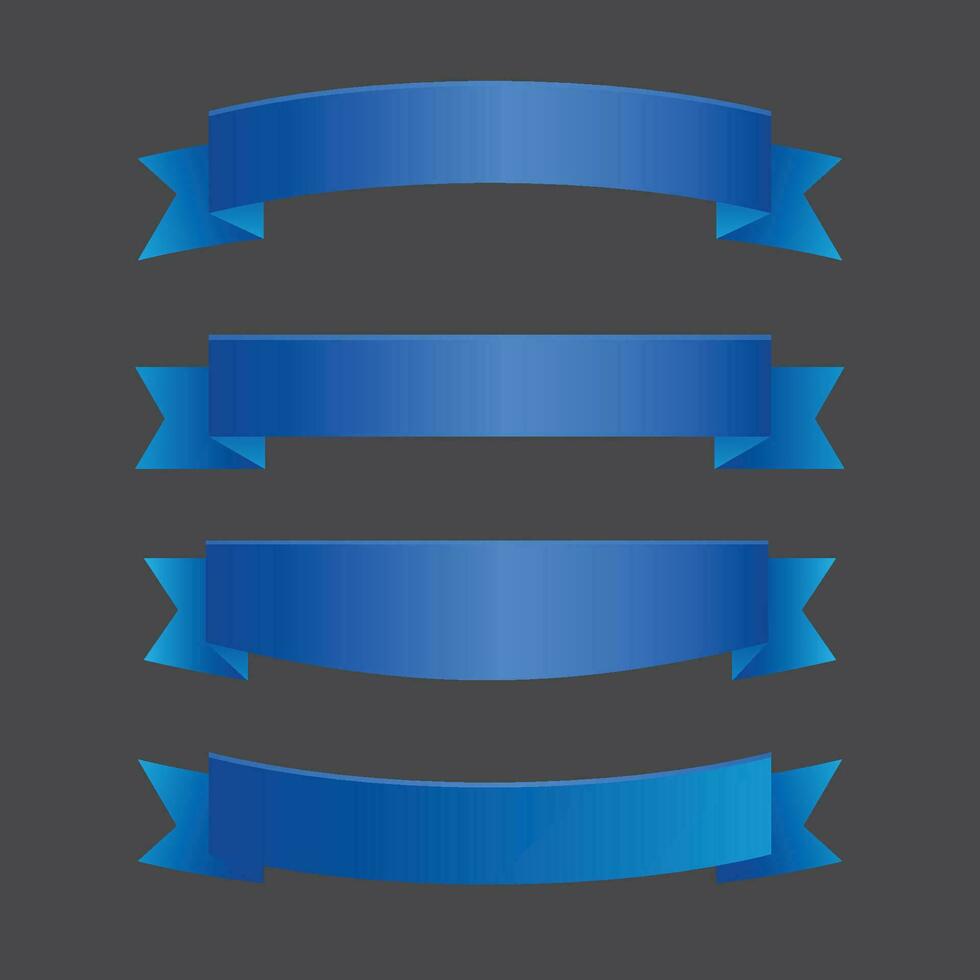Blue ribbons collection vector illustration