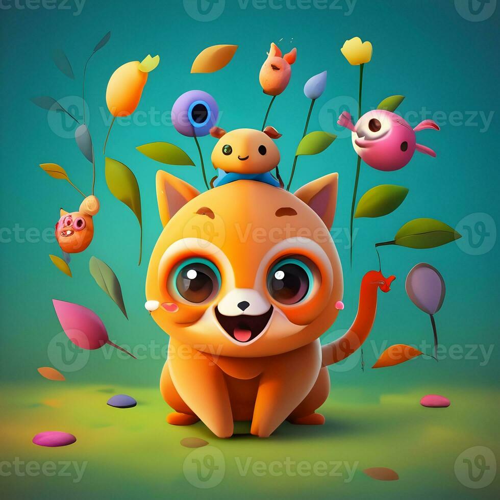 3D character mascot for a web-based educational platform targeting children photo