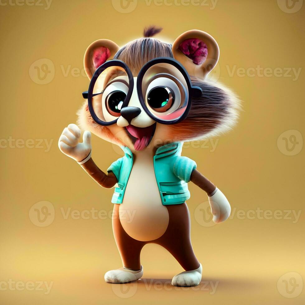 3D character mascot for a web-based educational platform targeting children photo