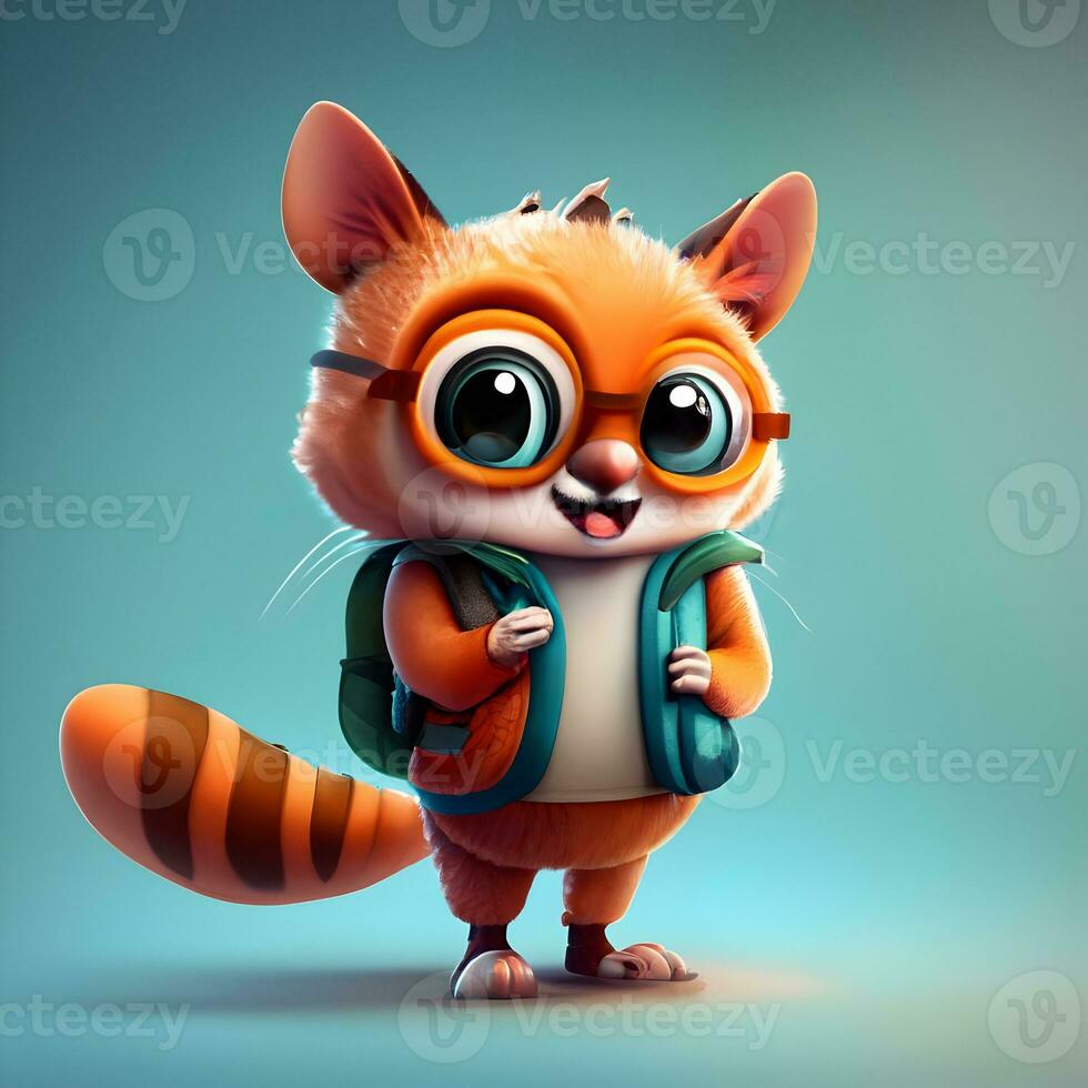 3D character mascot for a web-based educational platform targeting children photo