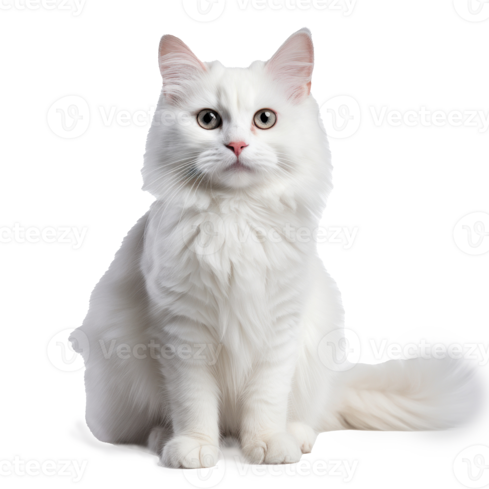 white cat on a white background png