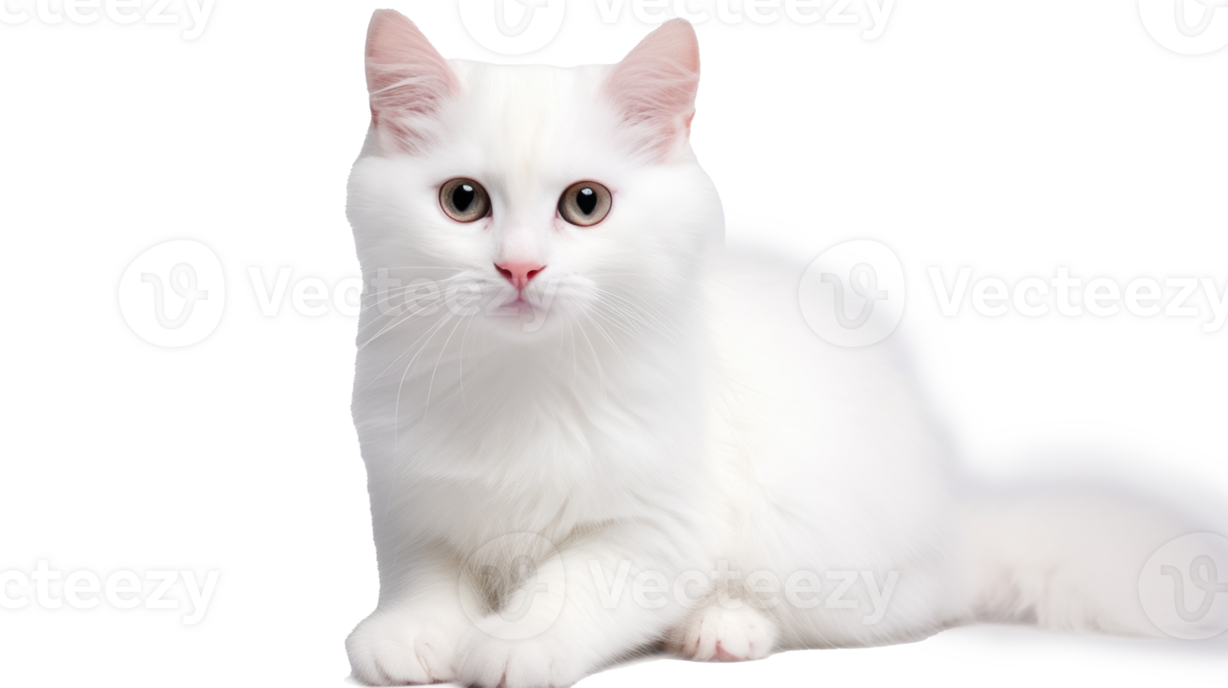 white cat on a white background png