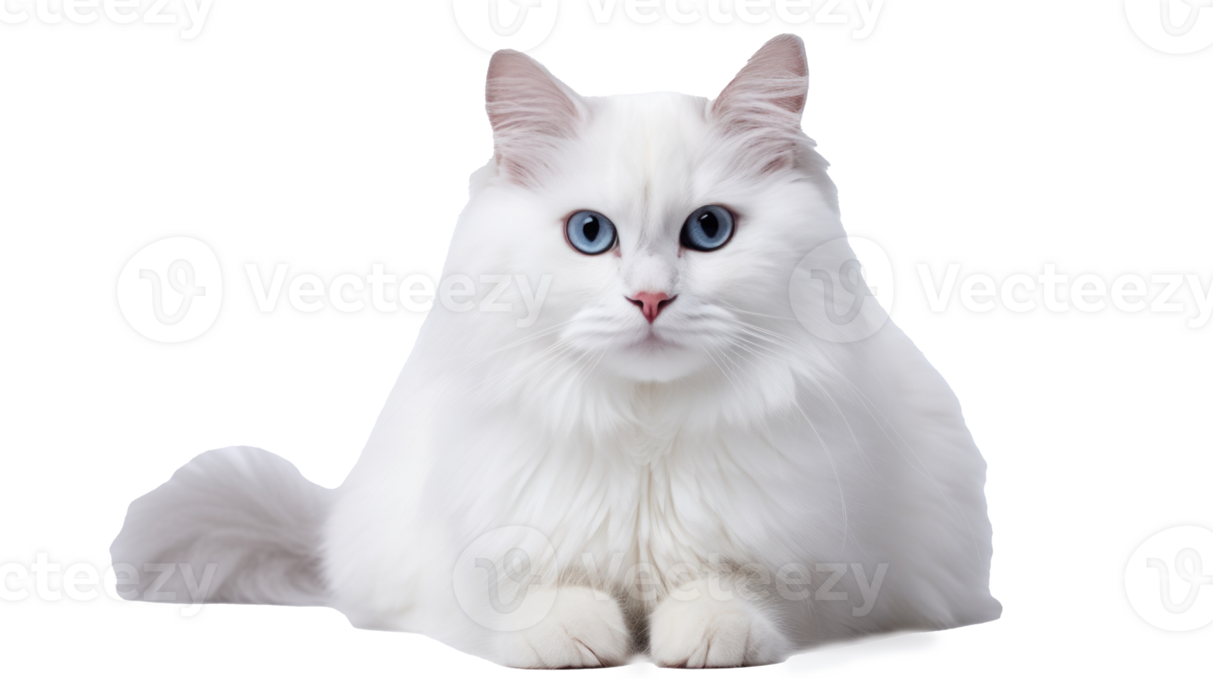 white cat on a white background png