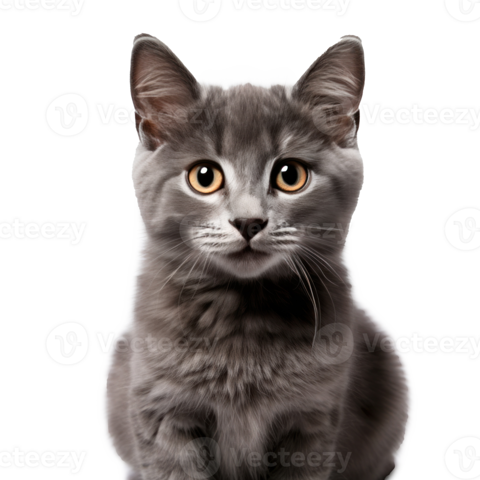 gray cat on a white background png