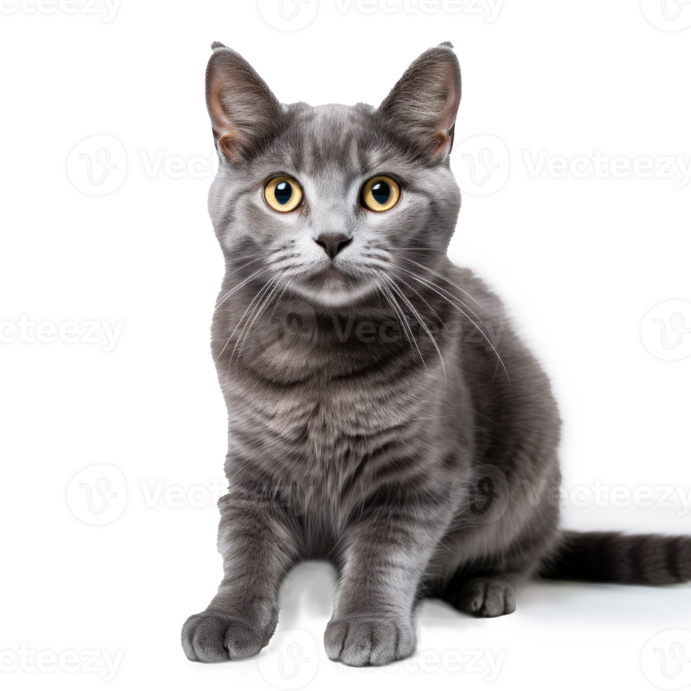 gray cat on a white background png