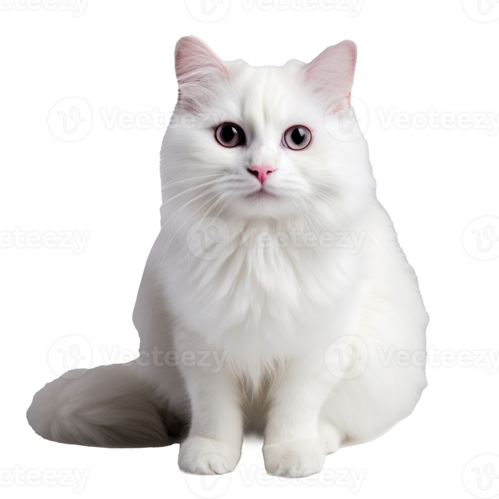 white cat on a white background png