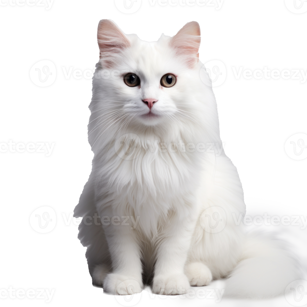 white cat on a white background png