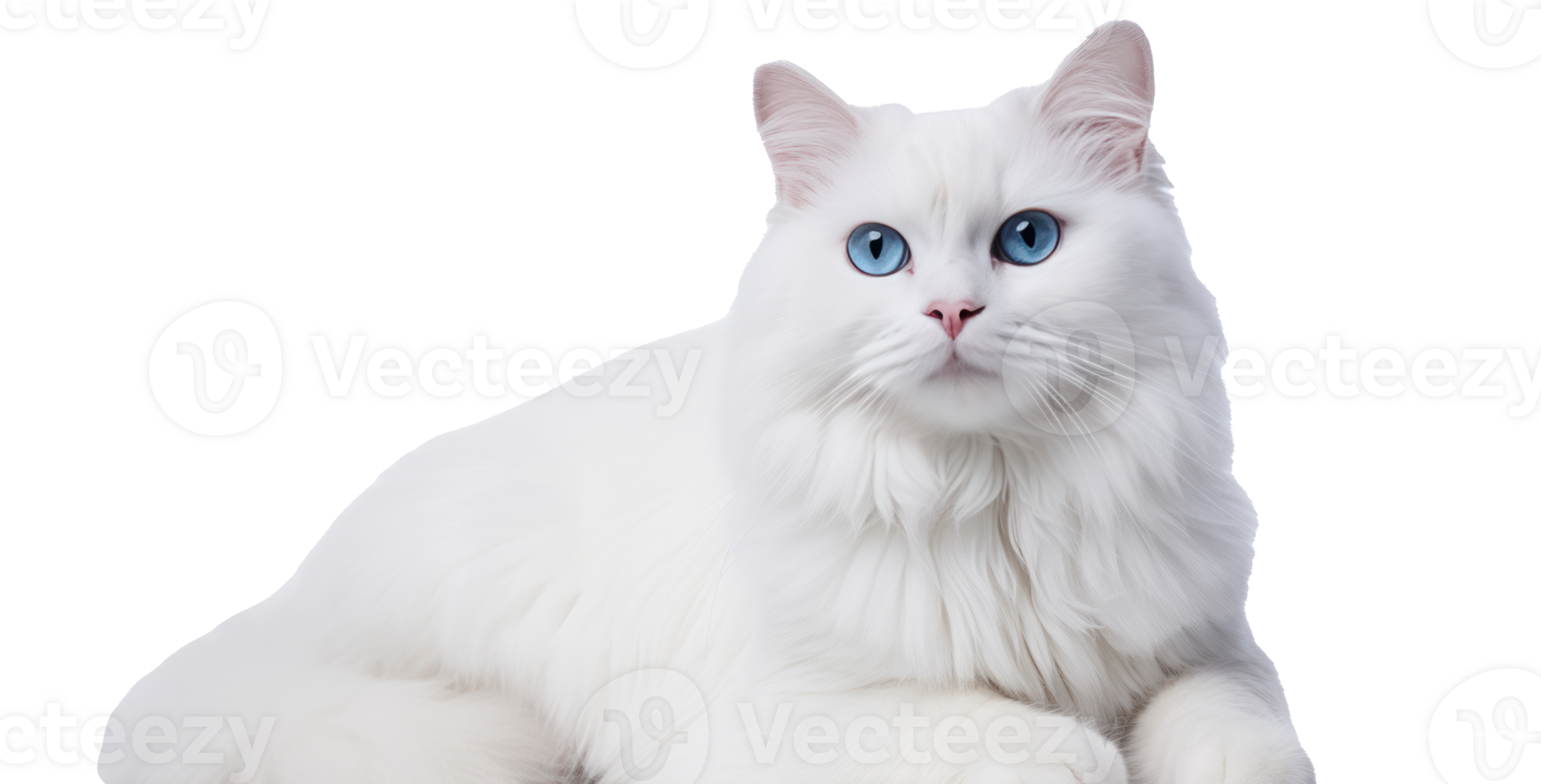 white cat on a white background png