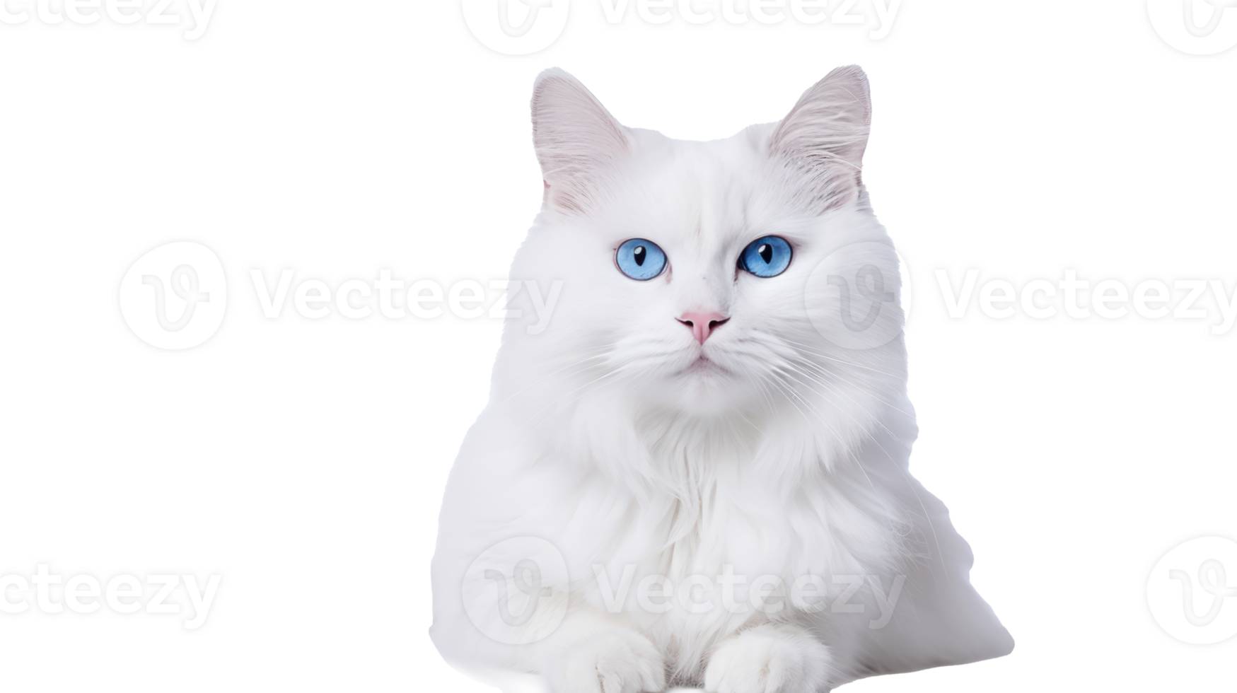 white cat on a white background png