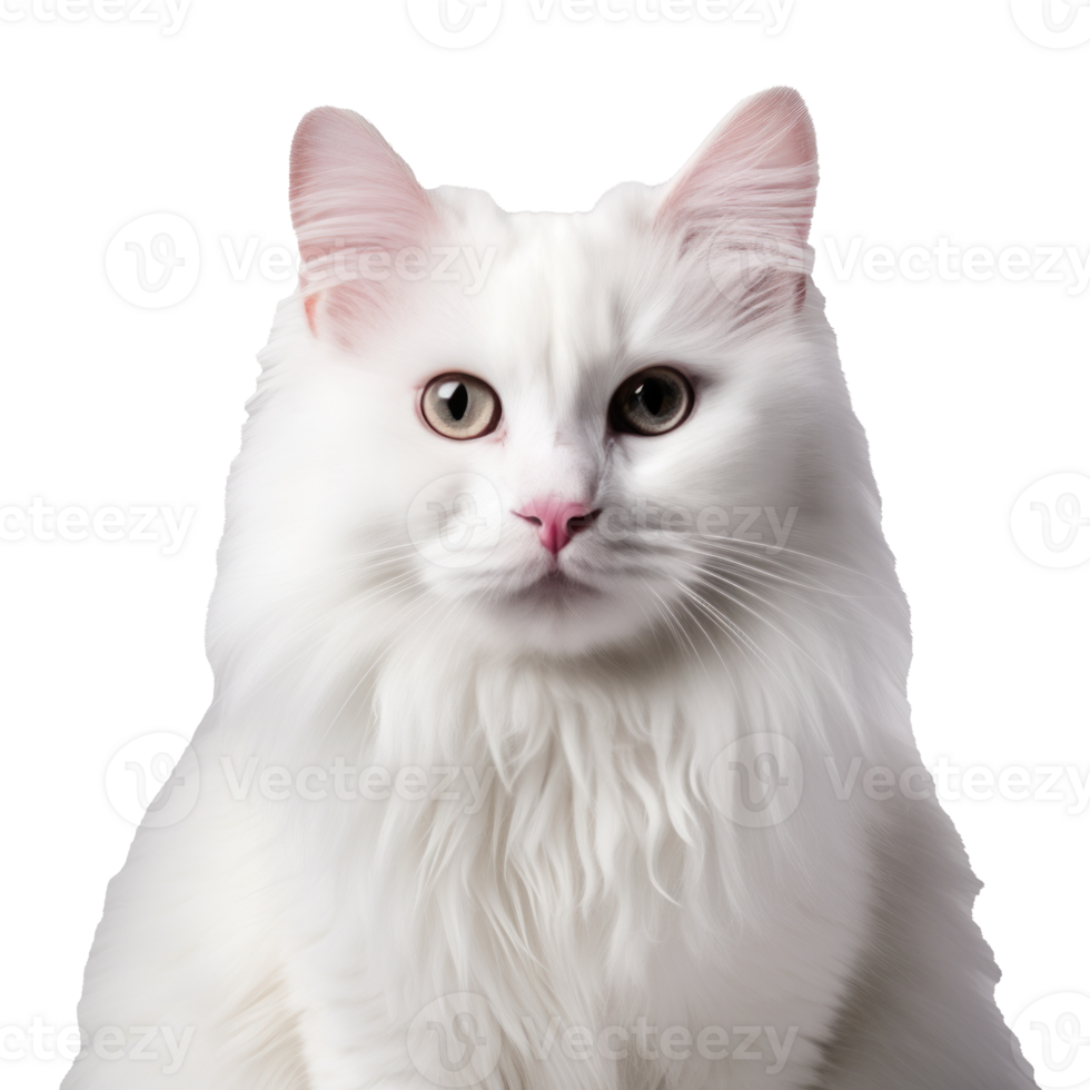 white cat on a white background png